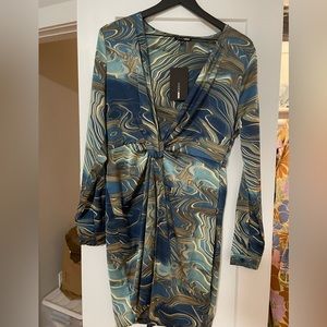 Fashion Nova Twist Front Disco Dress